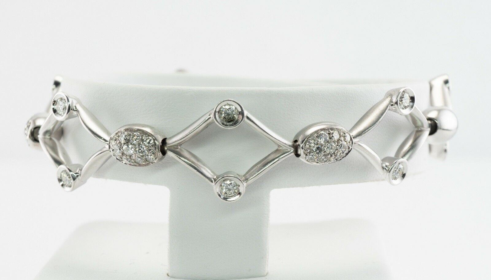 Luca Carati Diamantarmband 18K Weißgold Italienisch .70 TDW im Angebot 1