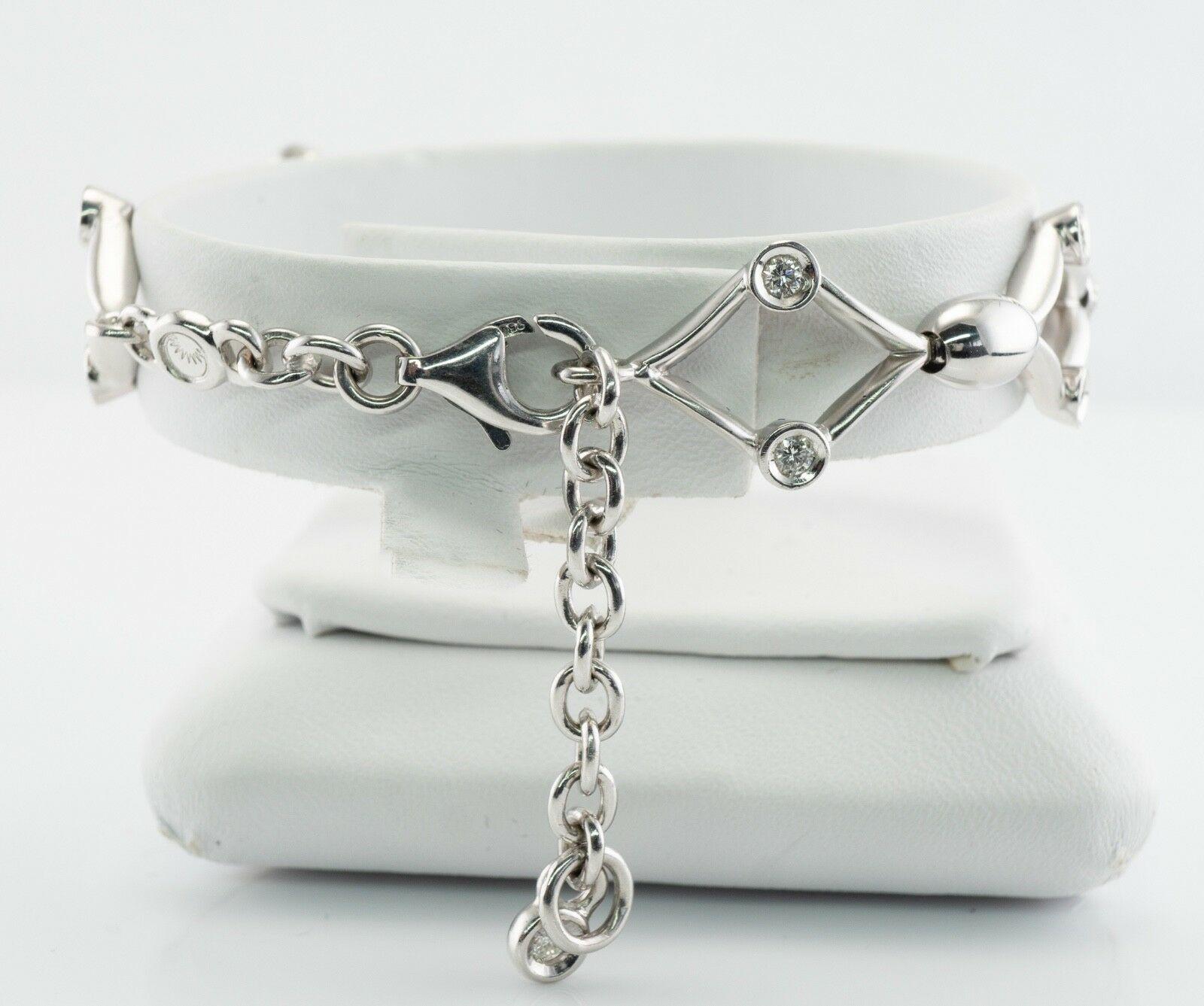 Luca Carati Diamantarmband 18K Weißgold Italienisch .70 TDW im Angebot 2