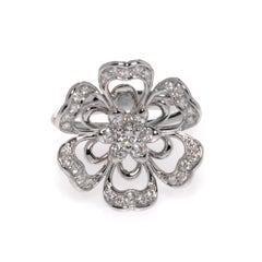 Luca Carati Anello Cocktail con Diamante in Oro Bianco 18K 0.68 Cttw