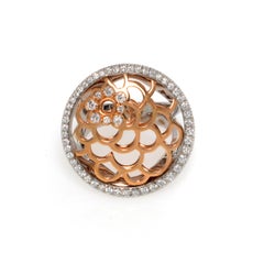 Luca Carati Diamond Cocktail Ring 18K White & Rose Gold 1.33Cttw