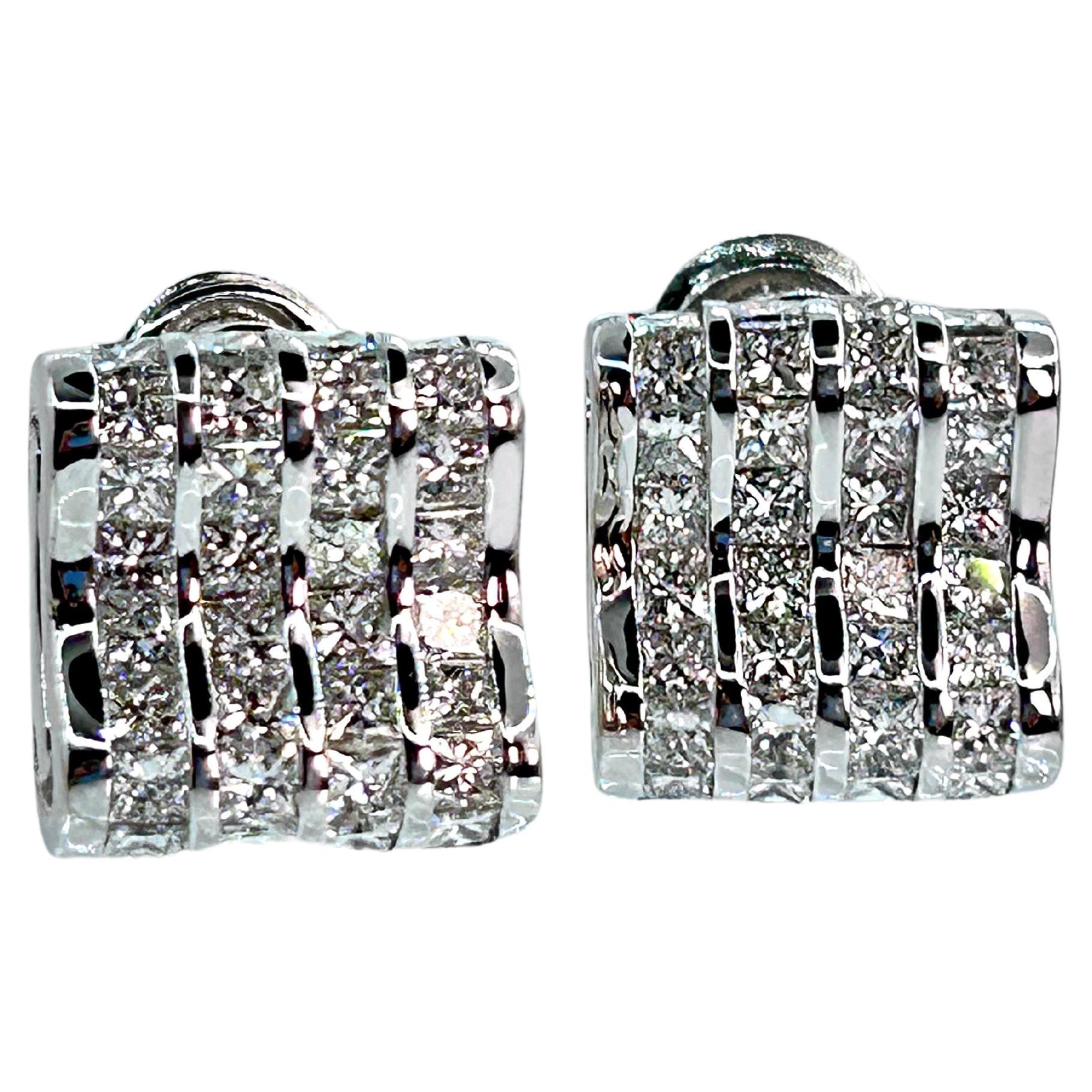LUCA CARATI Diamond Earrings 18 Karat White Gold For Sale