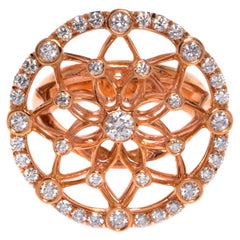 Luca Carati Diamant Großer Cocktail-Ring 18K Roségold 1,21 Gesamtkaratgewicht 6,75