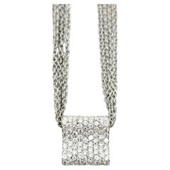 Luca Carati, collier pendentif à 5 rangs en or blanc 18 carats avec diamants pavés