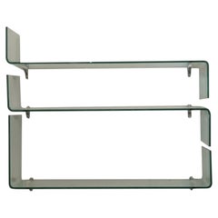 Luca Casini for Fiam Set of 3 Glass Shelves "Babila," Italy 1990s