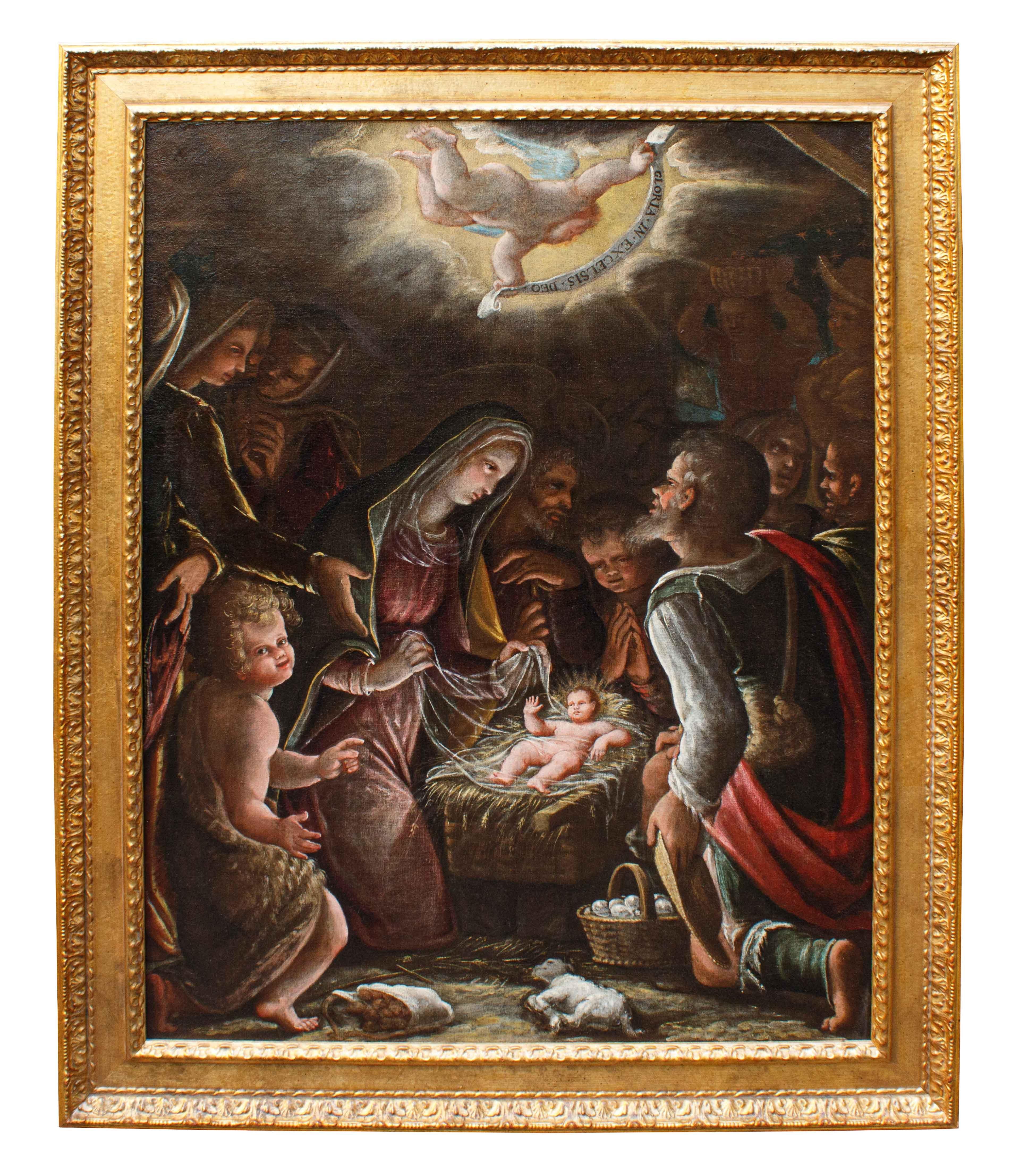 Luca Cattapane (Cremona, 1597-1620), attr.

Adoration of the Shepherds

Oil on canvas, 110 x 90 cm - with frame 129 x 101 cm

Ascribed to the Lombard school of the late 16th century, the painting more accurately exhibits Cremonese characteristics:
