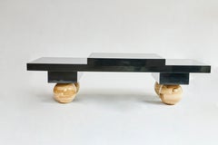 Luca Coffee Table, Black Lacquer Table by Christian Siriano