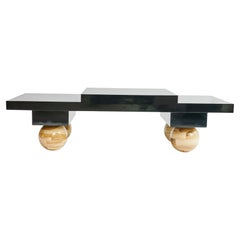 Luca Coffee Table, Black Lacquer Table by Christian Siriano