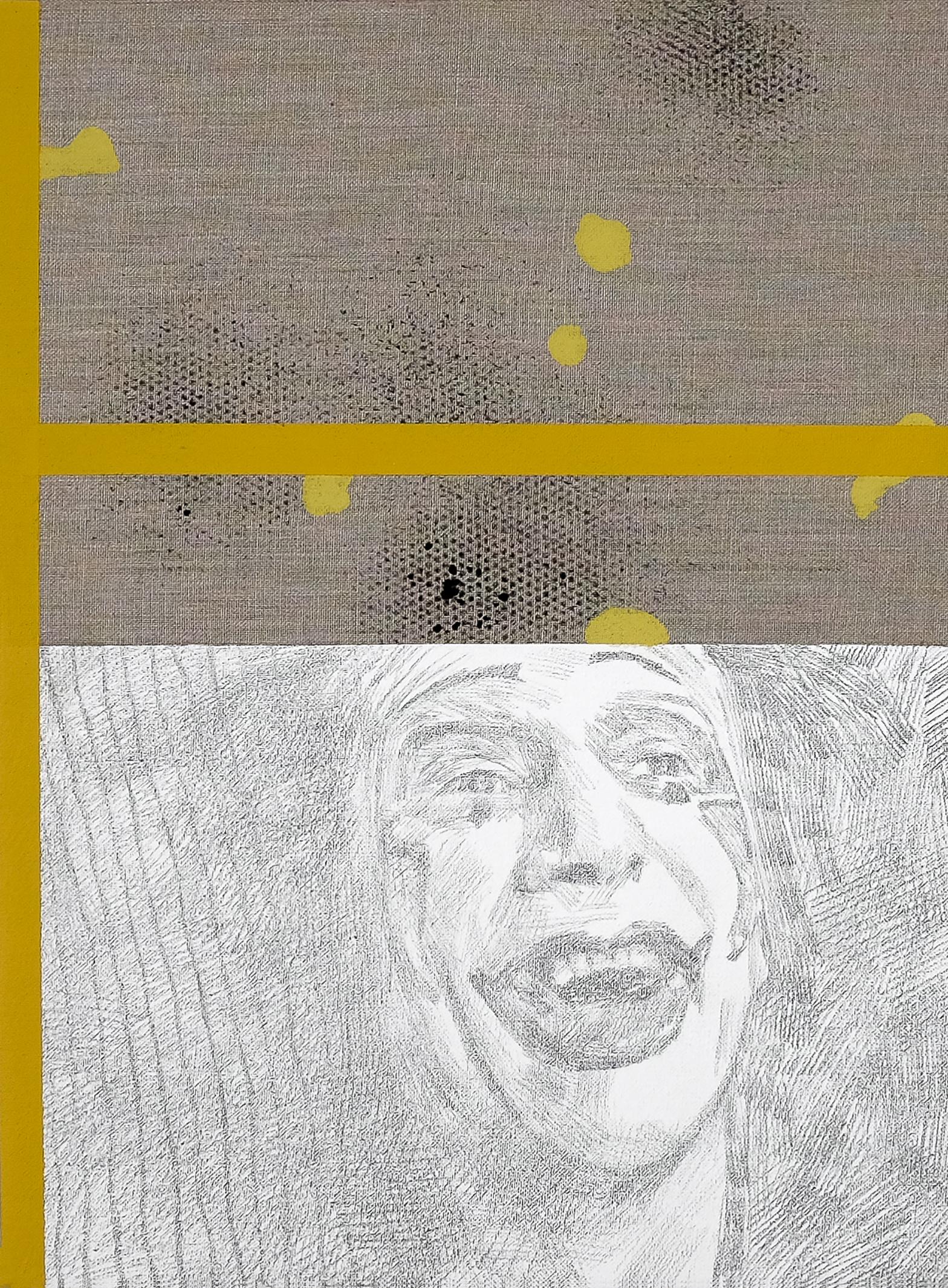 Luca Coser Figurative Painting - Joker, Painting says for itself, mixed media on linen, cm 40x30