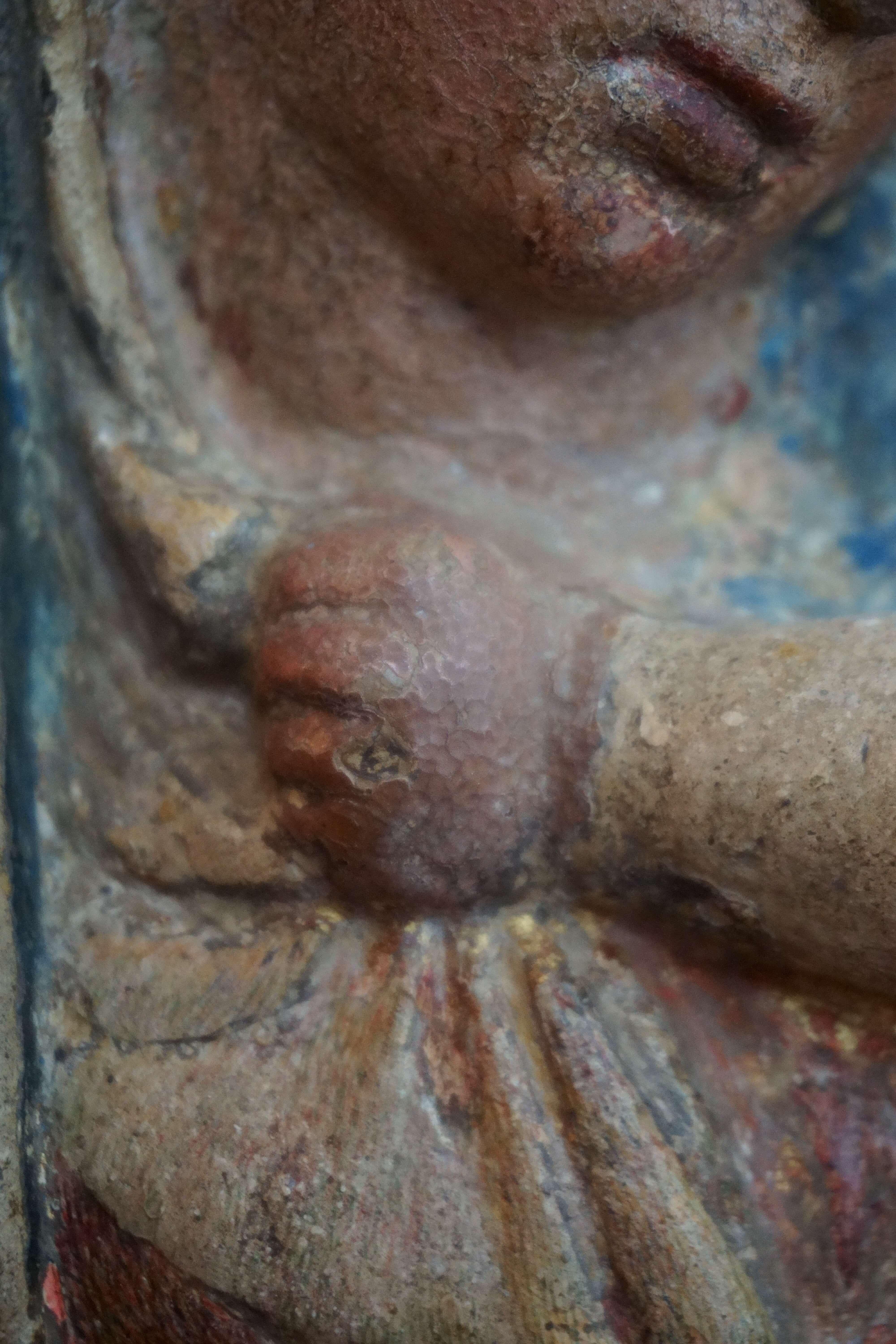 Virgen con el Niño, Relieve en estuco policromado, taller de Luca della Robbia. en venta 10