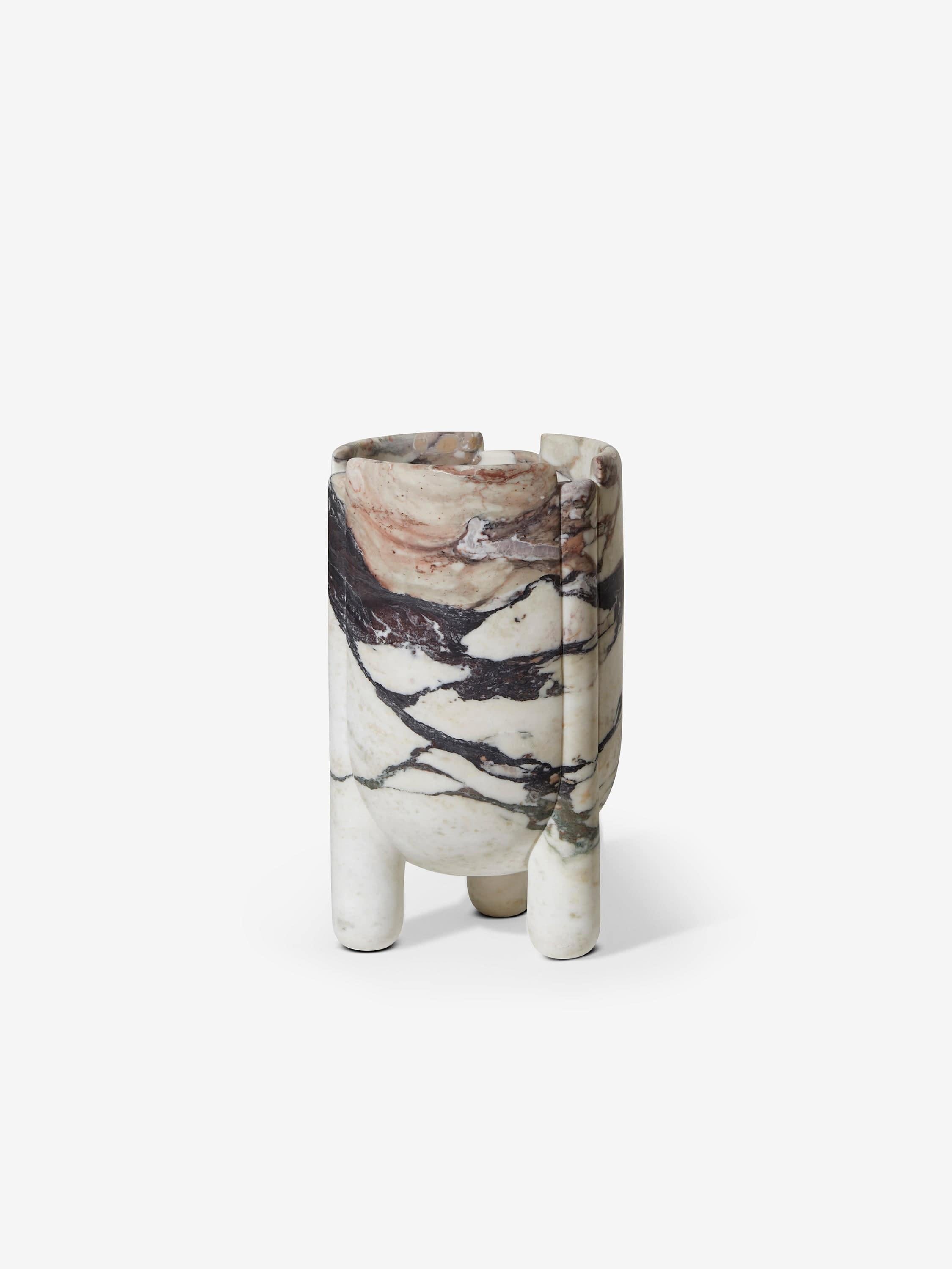 Contemporary Luca Erba HAN Vase Small in Calacatta Viola by Collection Particuliere For Sale