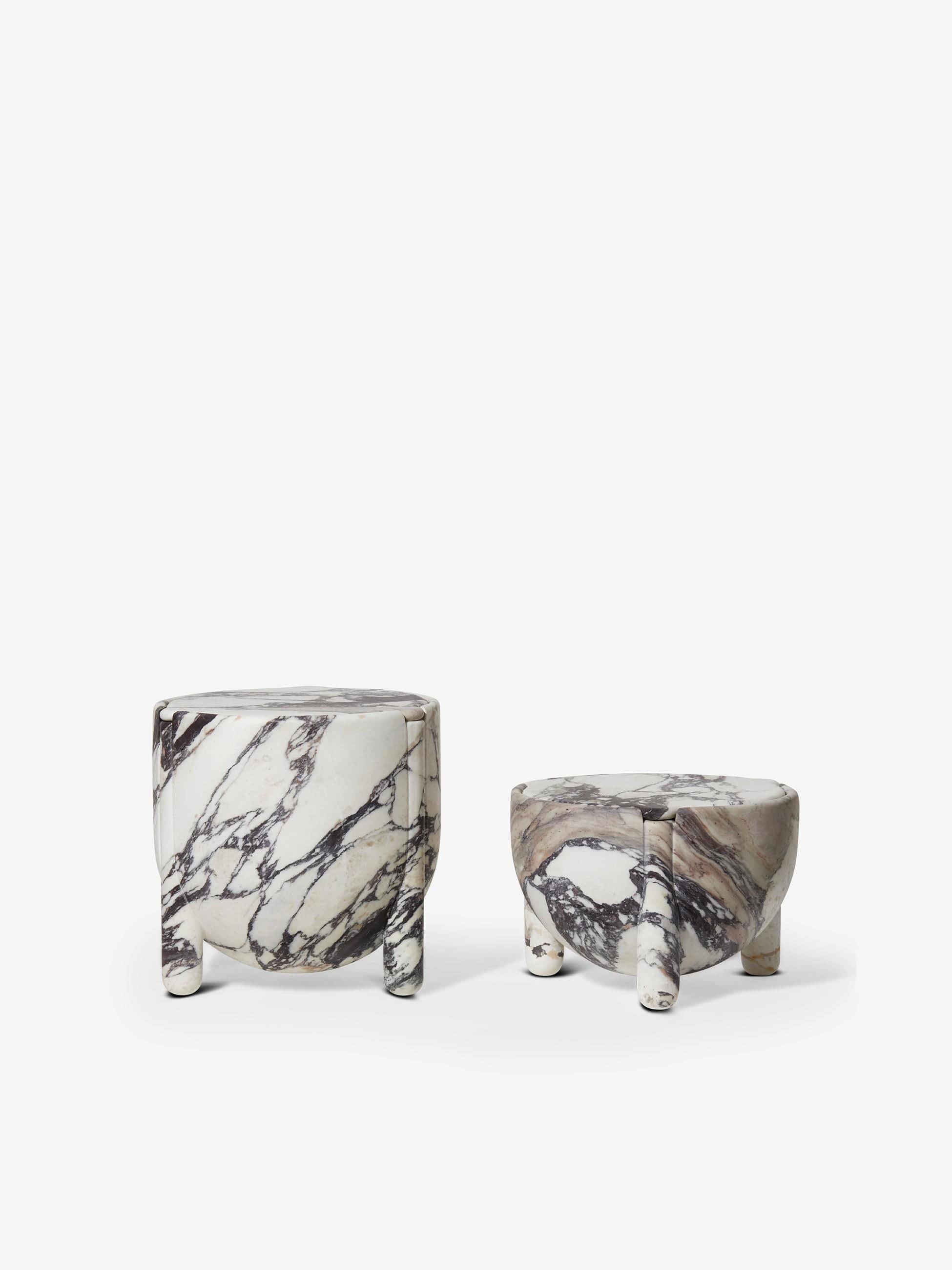 Marble Luca Erba Small HAN Container in Calacatta Viola by Collection Particuliere For Sale