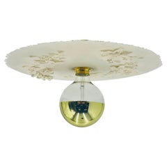 Luca for Fermaluce Cream Resin Brass Flush Mount Light, Italy 2022, Labeled