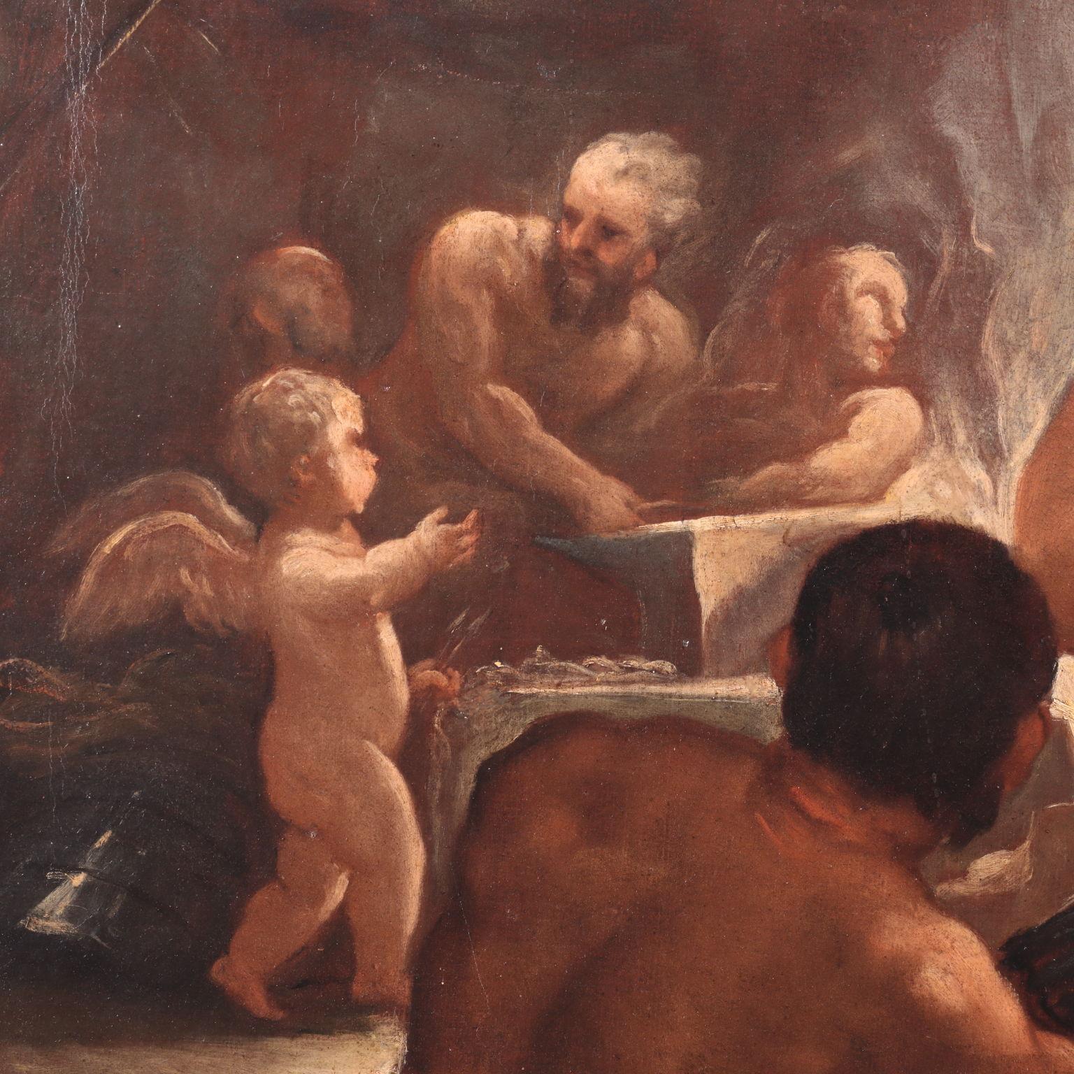 Dipinto di Bottega di Luca Giordano, Allegoria del Fuoco con Giove e Semele 9
