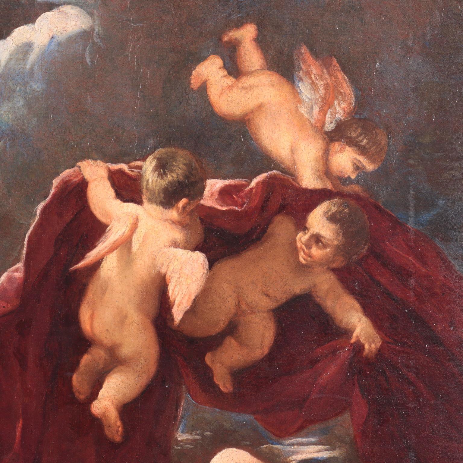 Dipinto di Bottega di Luca Giordano, Allegoria del Fuoco con Giove e Semele 5