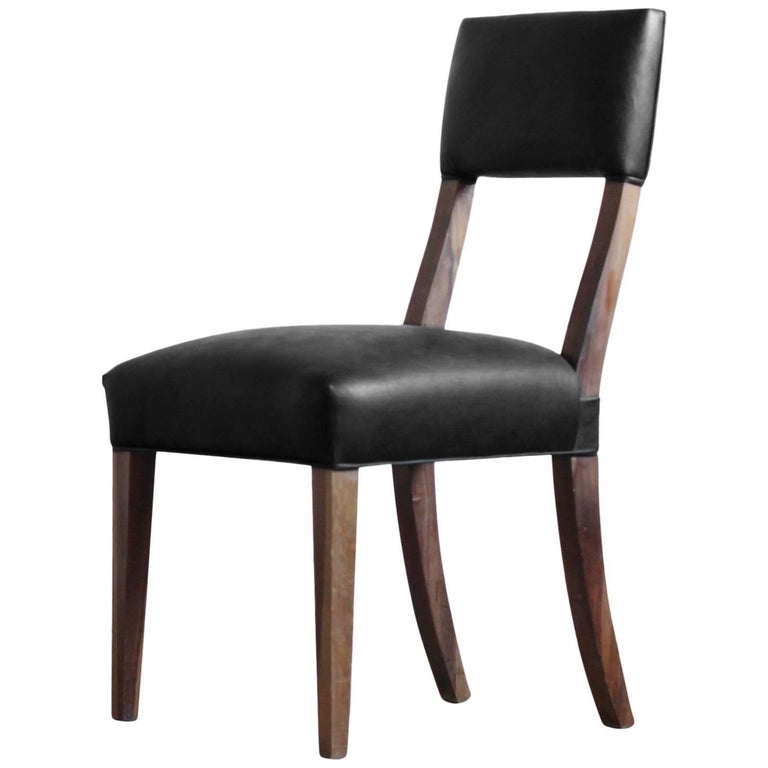 Luca High Back Dining Chair In Argentine Rosewood And Black Leather Luca High Back Dining Chair In Argentine Rosewood And Black Leather For