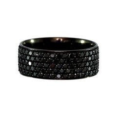 Luca Jouel Black Diamond Gents Band in Palladium