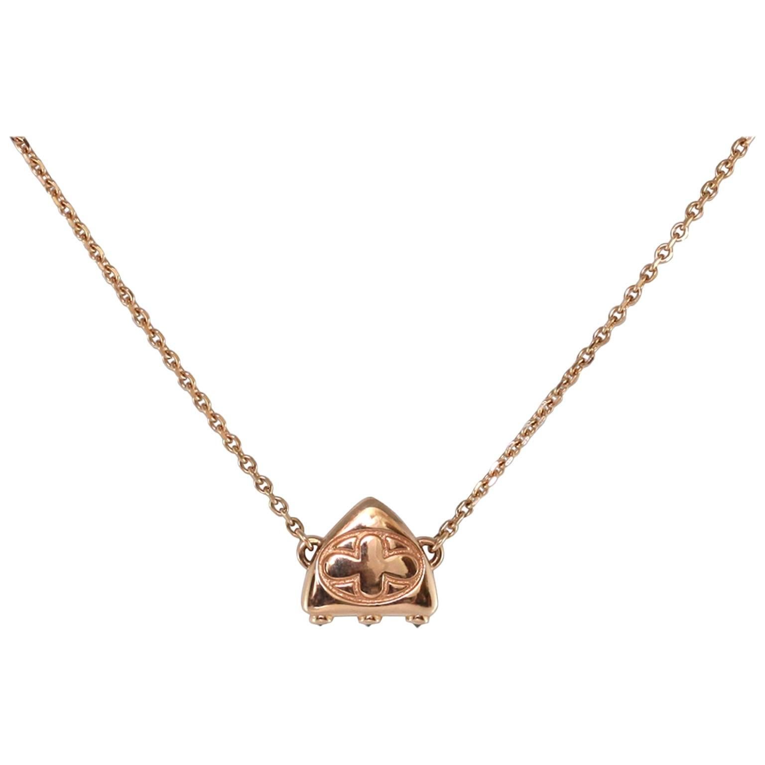 Contemporary Luca Jouel Rose Gold Black Diamond Petite Arch Necklace For Sale