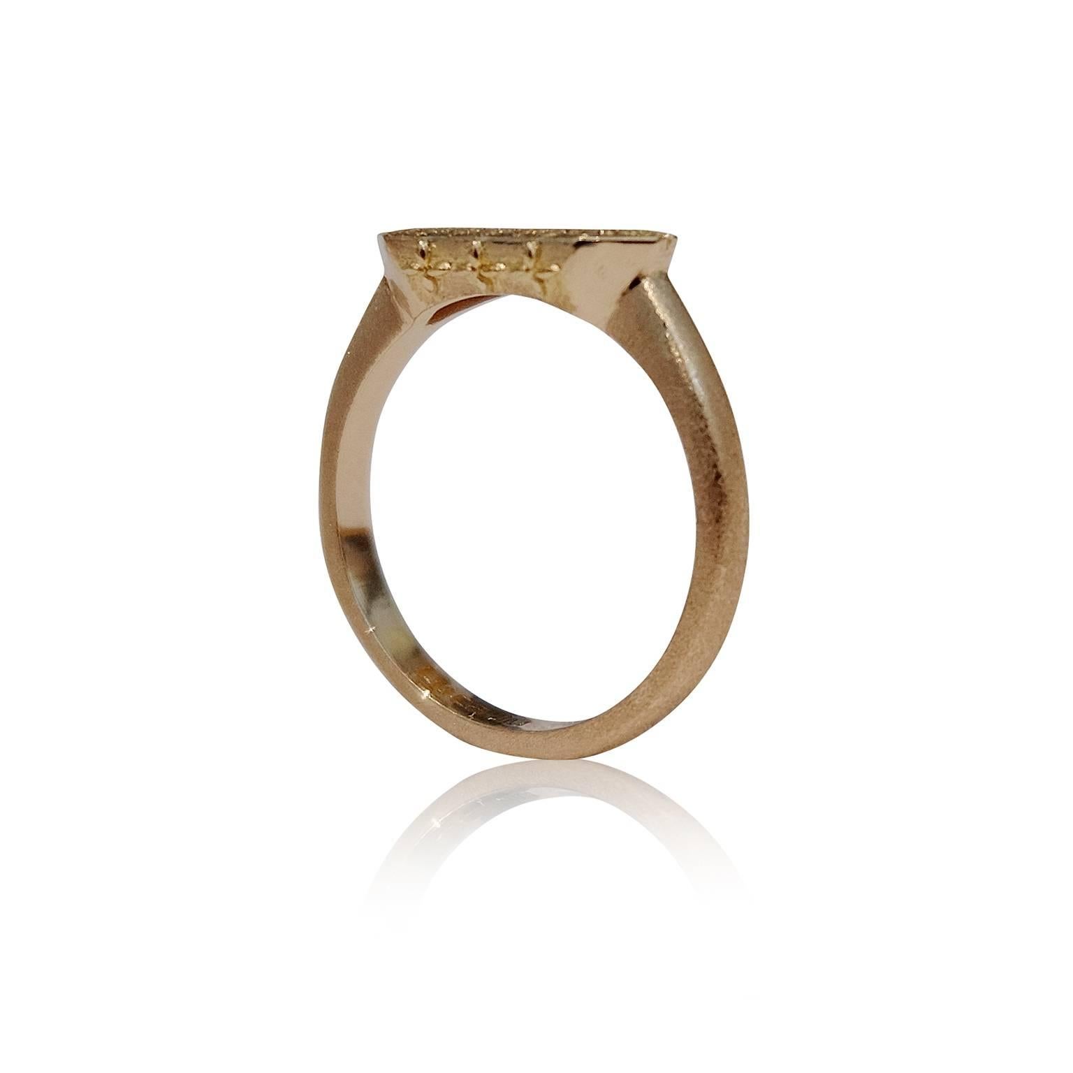 Contemporary Luca Jouel Diamond Cross Ring in Rose Gold For Sale
