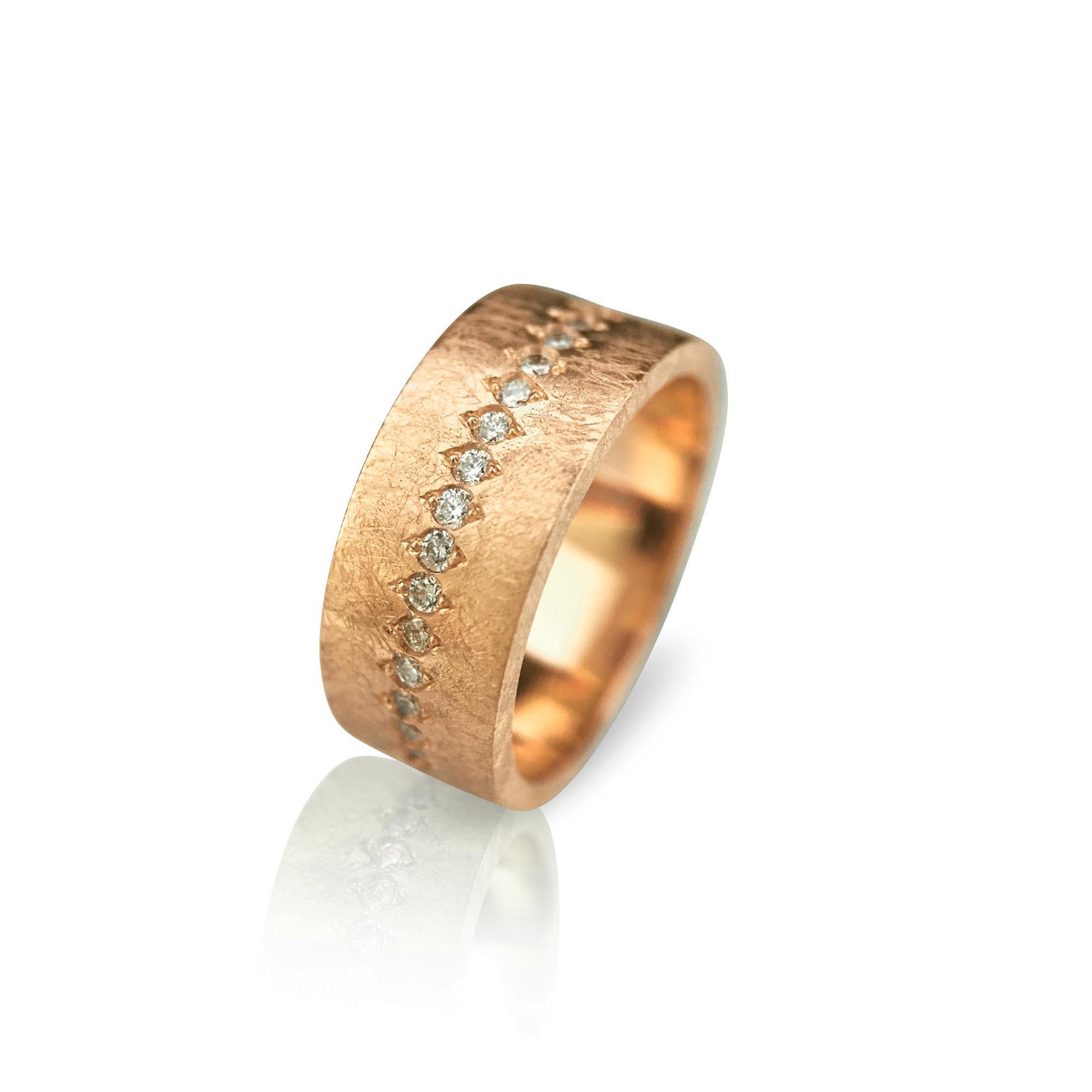 Contemporary Luca Jouel Diamond Demi Ancienne Diamant Ring in Rose Gold For Sale