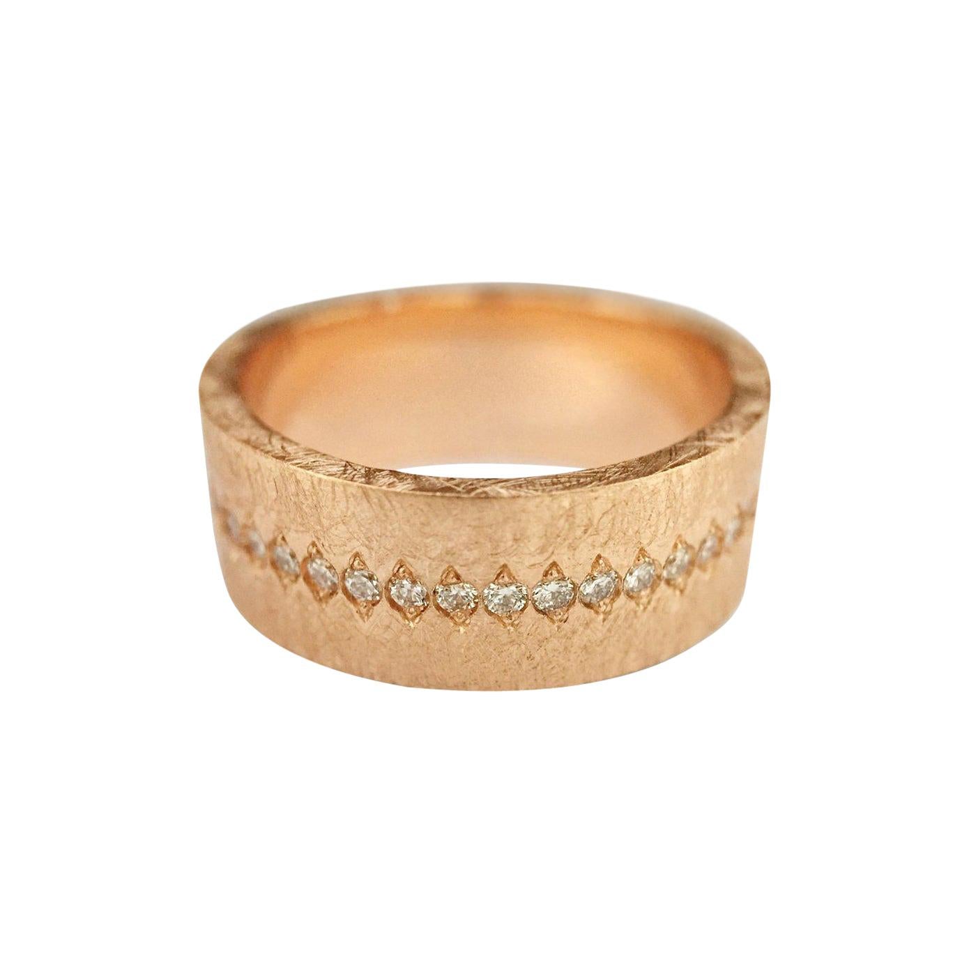 Luca Jouel Diamond Demi Ancienne Diamant Ring in Rose Gold For Sale
