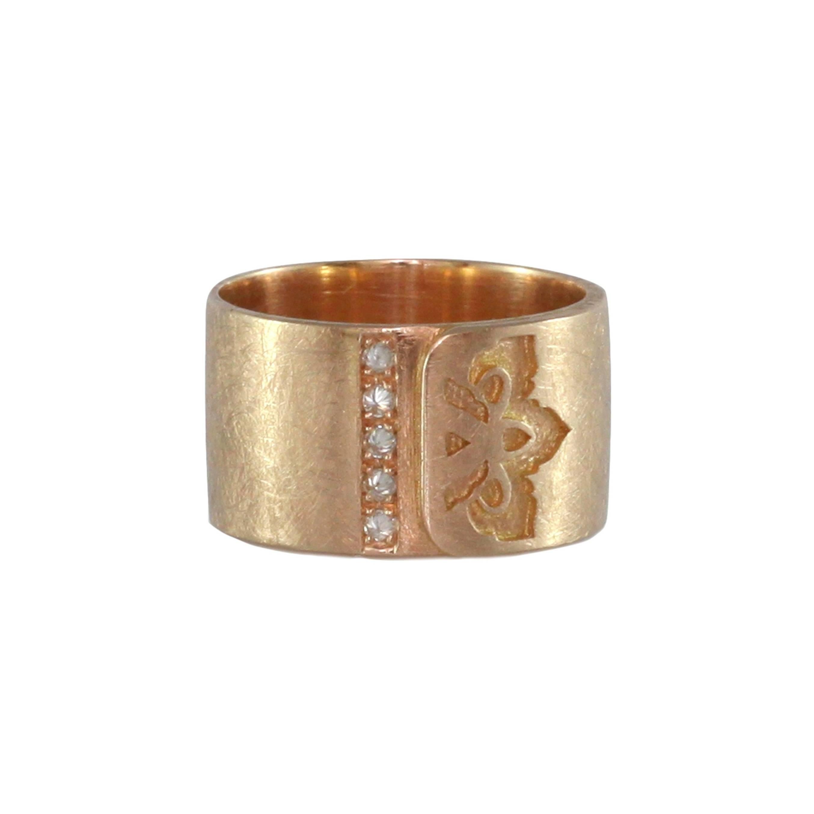 Contemporary Luca Jouel Diamond Ikon Ring in Rose Gold