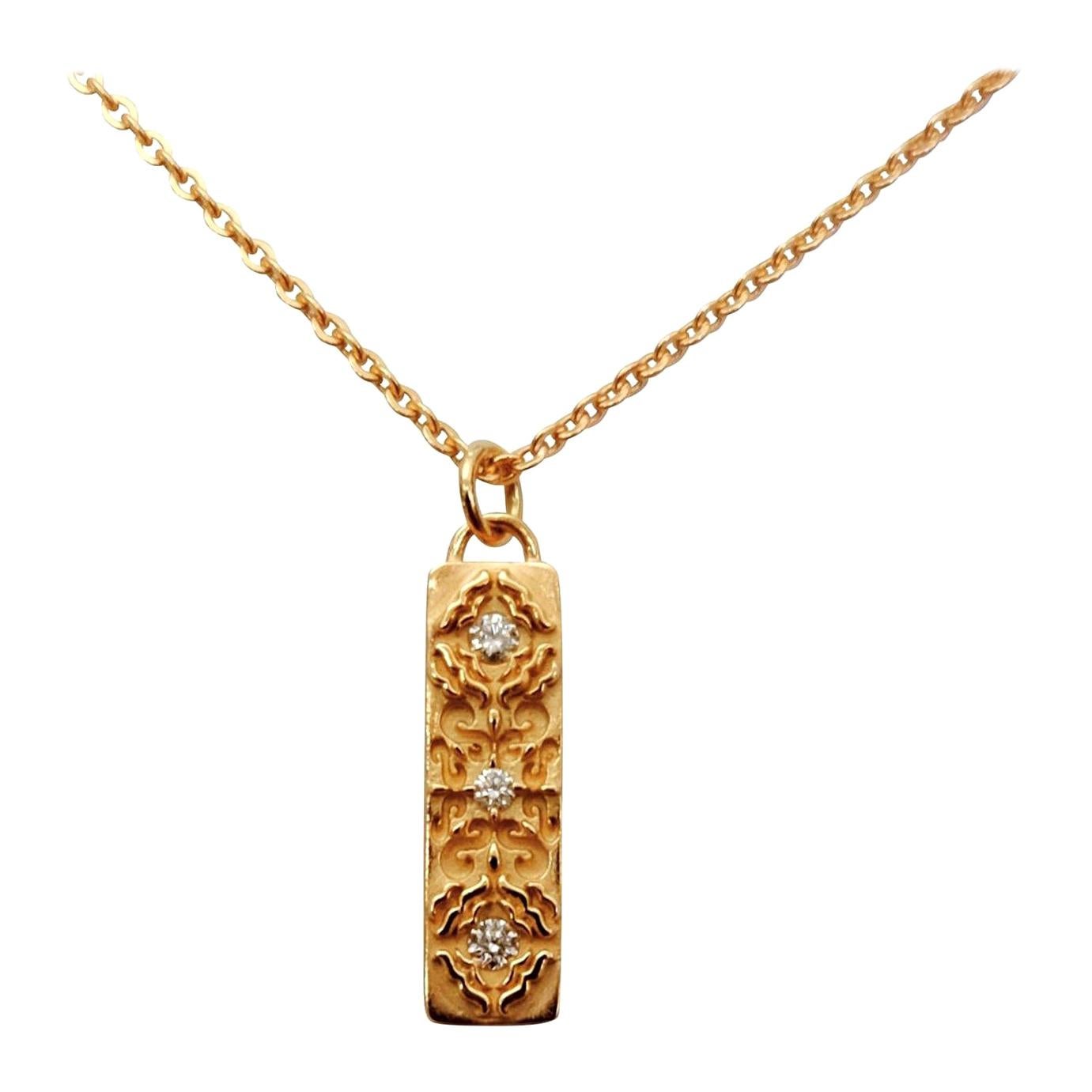 Luca Jouel Diamond Labyrint Necklace in Rose Gold For Sale