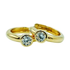 Luca Jouel Diamond Petite Hoop Earrings in Yellow Gold