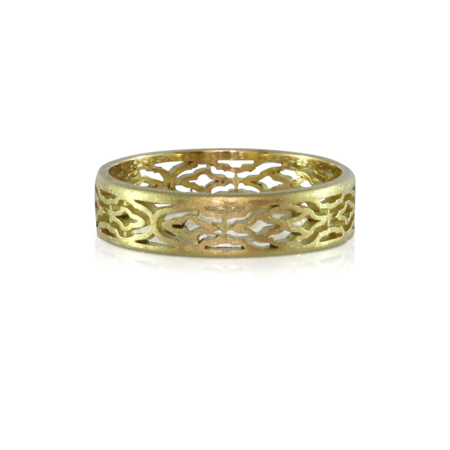 Luca Jouel Marquise Diamond Arabesque Ring and Arabesque Band in Yellow Gold 4