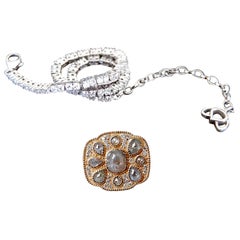 Luca Jouel One of a Kind Rose Cocktail Ring and Diamond Tennis Bracelet