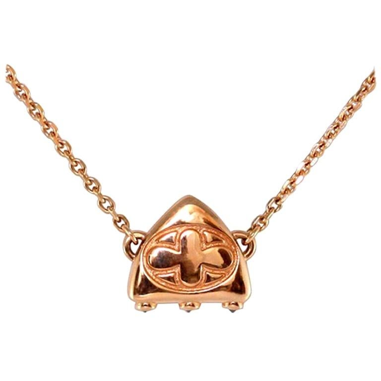 Luca Jouel Rose Gold Black Diamond Petite Arch Necklace For Sale