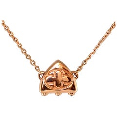 Luca Jouel Rose Gold Black Diamond Petite Arch Necklace