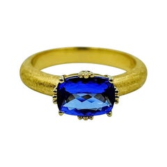 Luca Jouel Tanzanite Solitaire Ring in Yellow Gold
