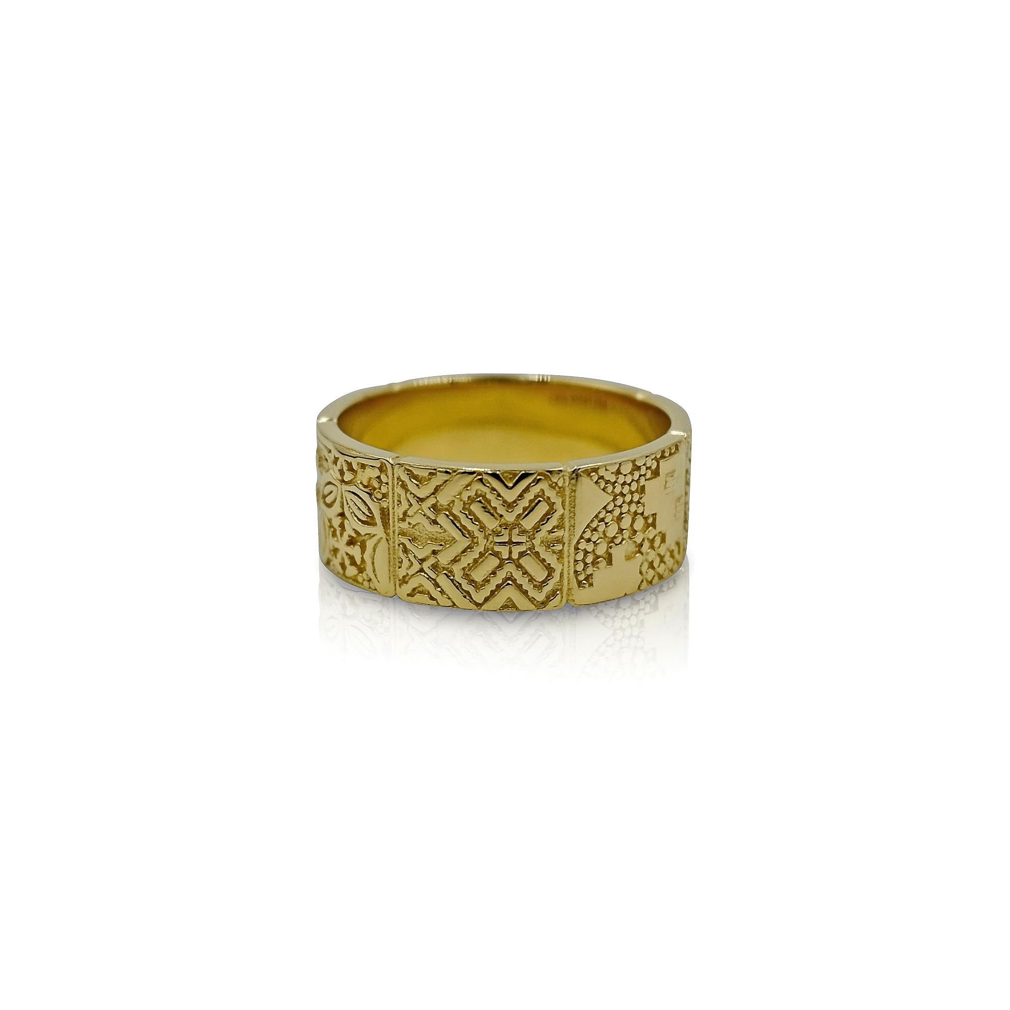 Contemporary Luca Jouel Unique Decorative Band in Yellow Gold