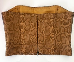 Luca Luca 1990s Snakeskin Silk Organza Bandeau Top Tan Brown