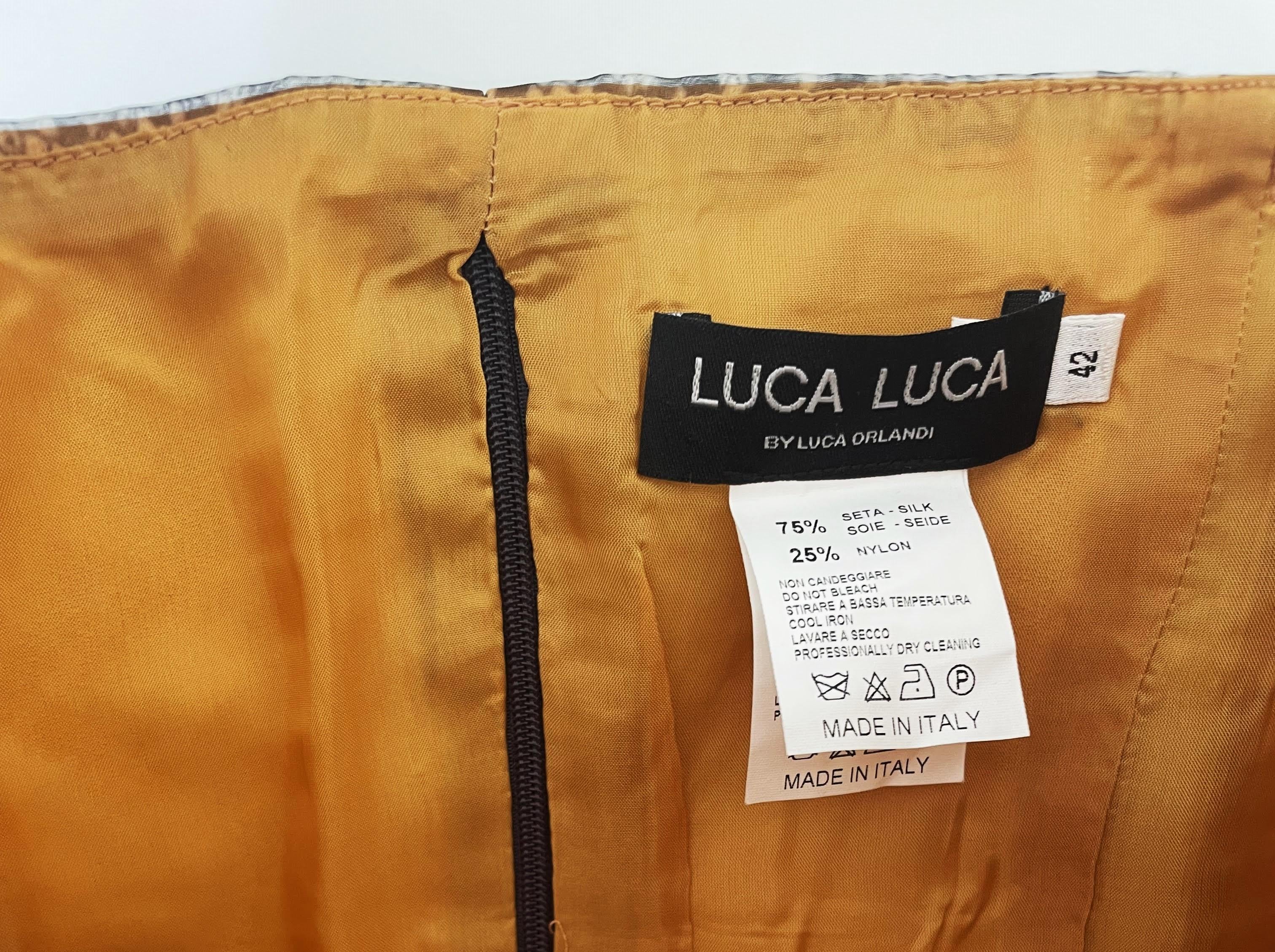 Women's Luca Luca 1990s Snakeskin Silk Organza Bandeau Top Tan Brown For Sale