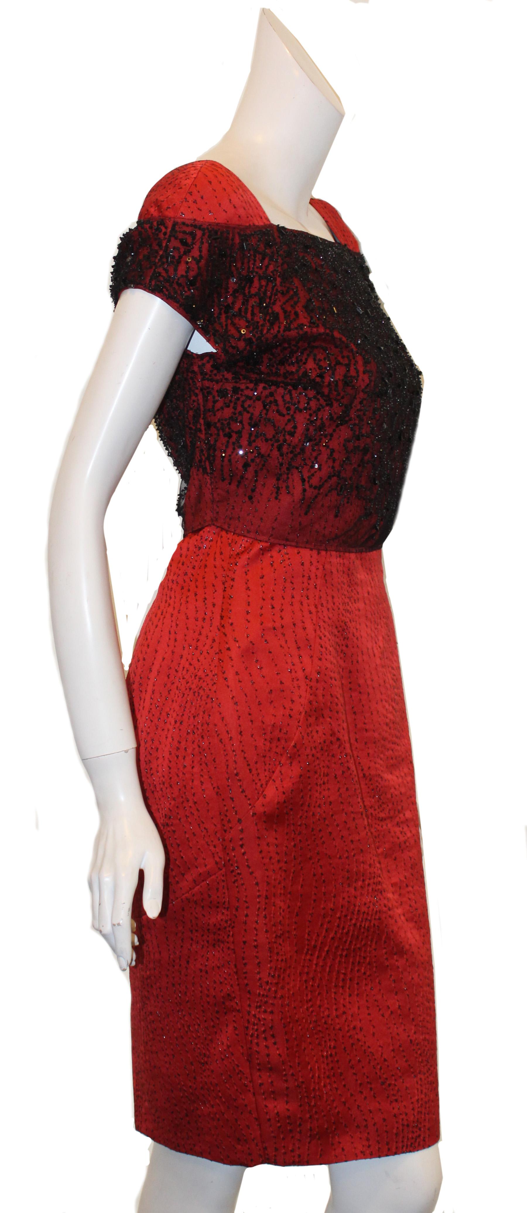 Luca Luca Two Piece Black and Red Dress Ensemble  For Sale 1
