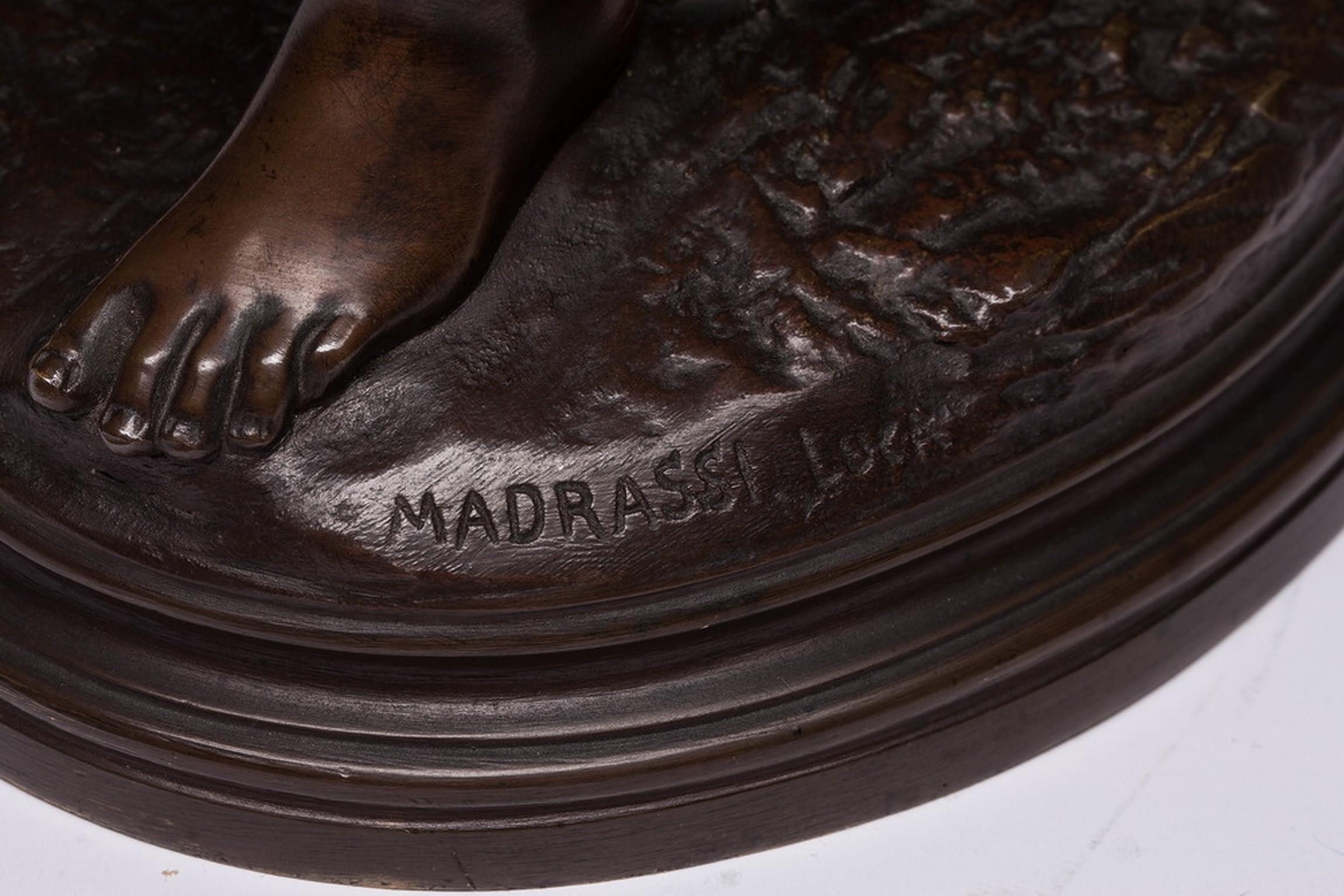 19th Century Luca Madrassi Signed Bronze Sculpture For Sale