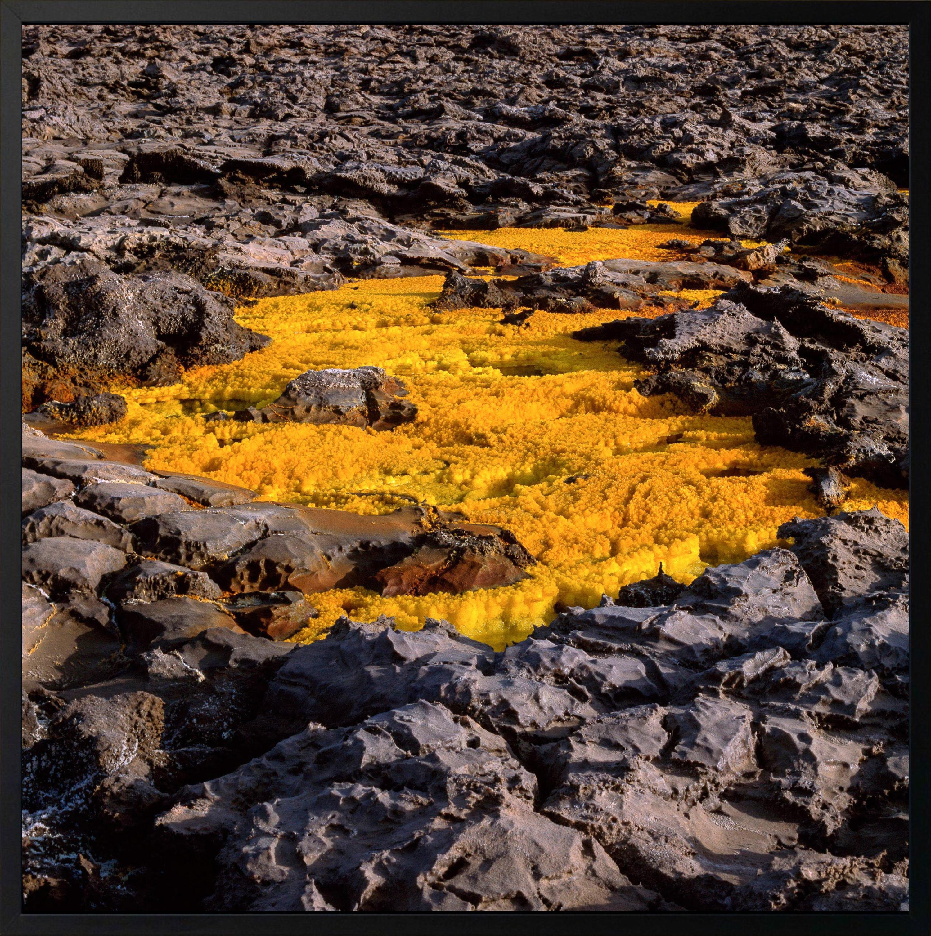 Afar IV by Luca Marziale - Abstract fine art photography, yellow, rocks, nature For Sale 2