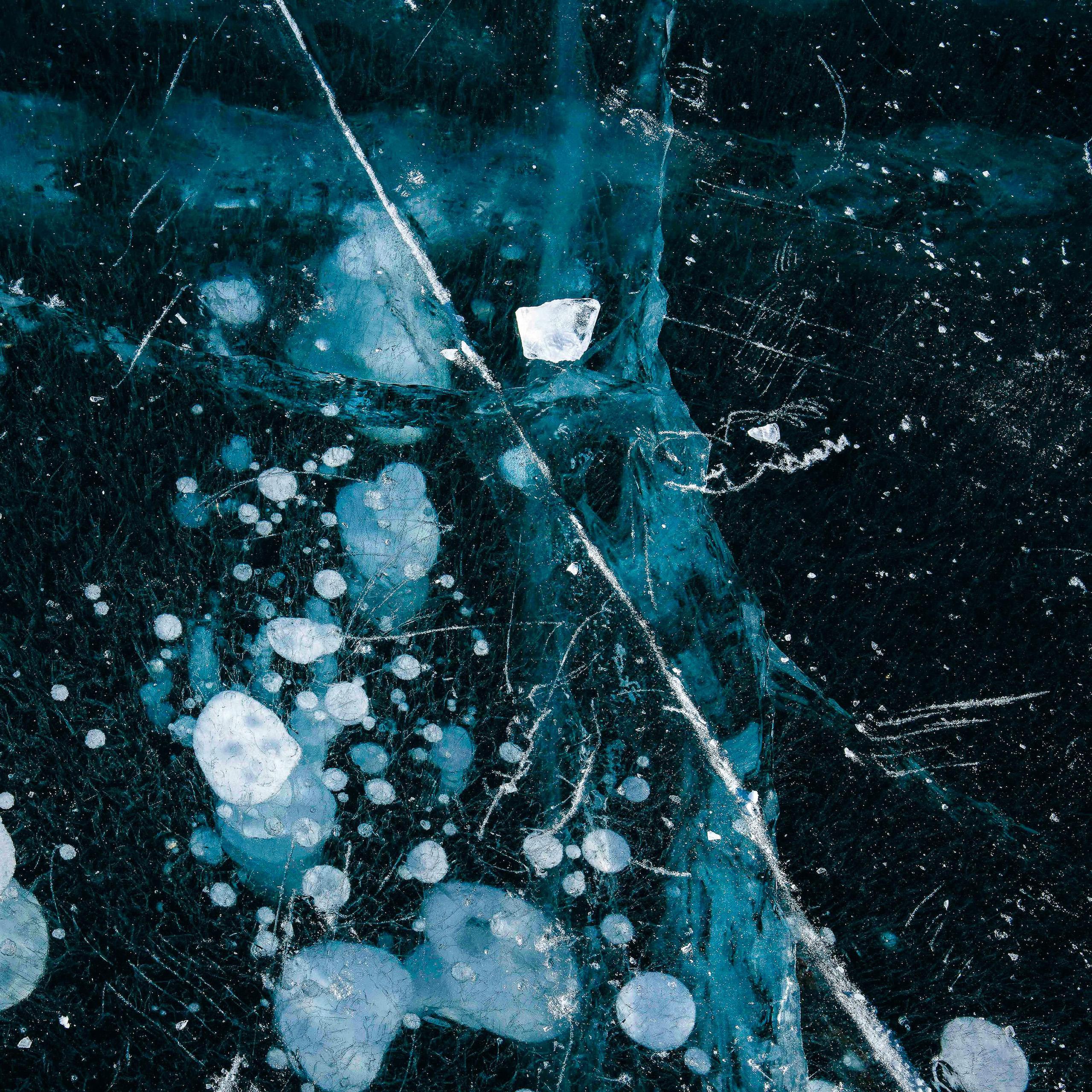 Cryo IX par Luca Marziale  - Paysage, lac d'Abraham, encadré, glace en vente 1