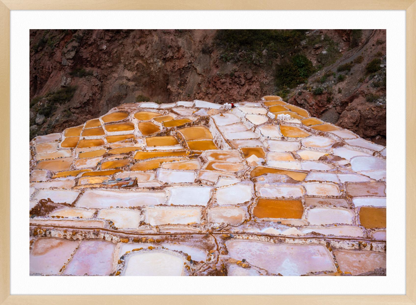 Maras Salt Mine - Beige Landscape Photograph by Luca Marziale