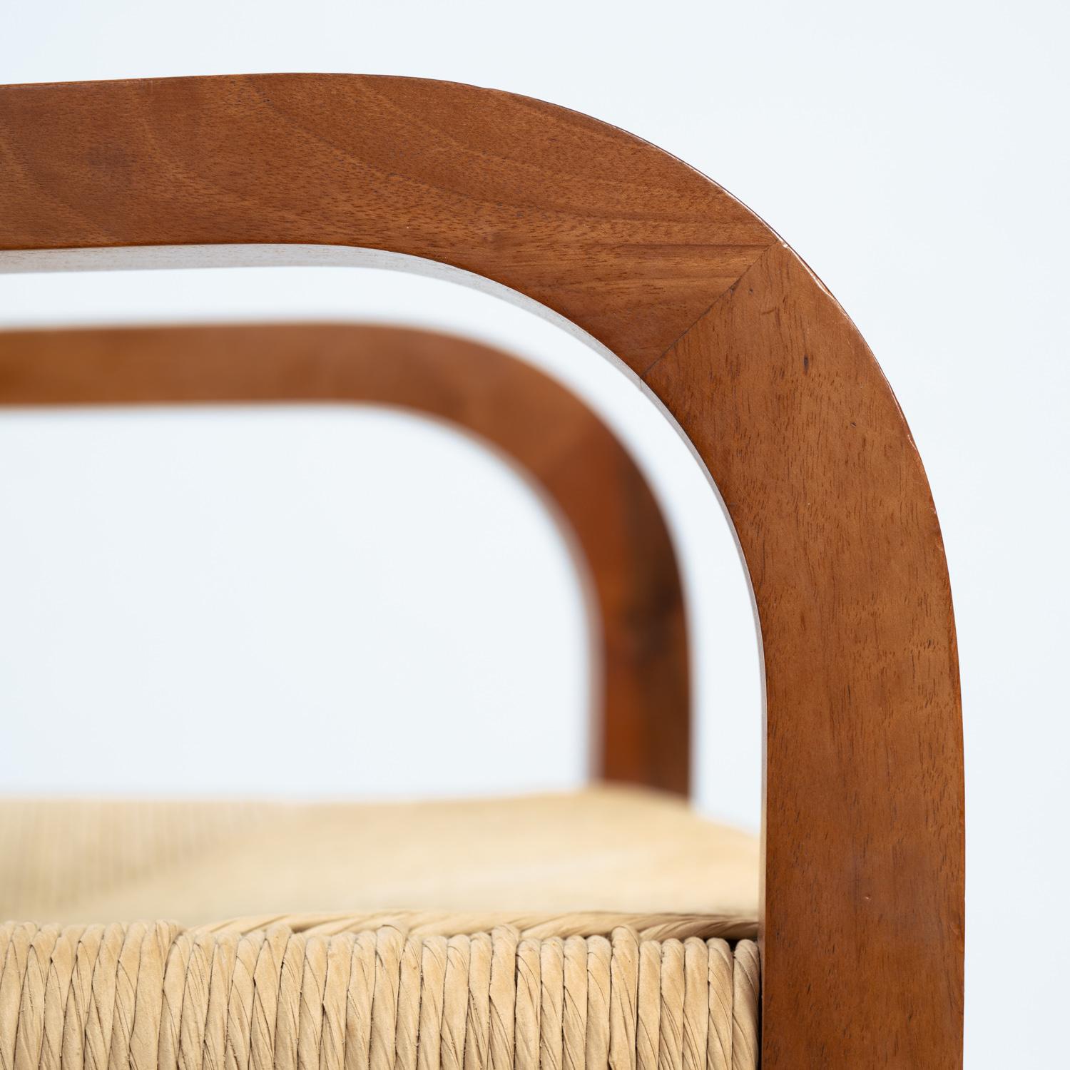 Luca Meda Risiedo rope walnut dining chairs by for Molteni, Italy 1980s 4
