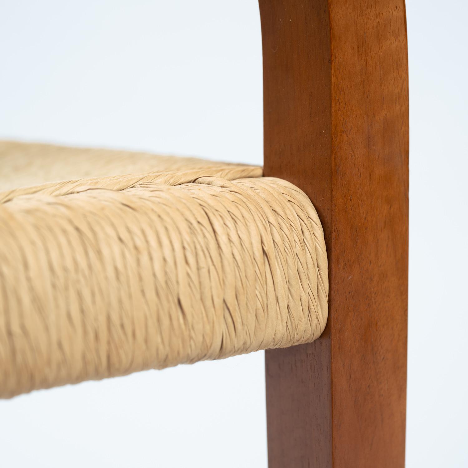 Luca Meda Risiedo rope walnut dining chairs by for Molteni, Italy 1980s 5