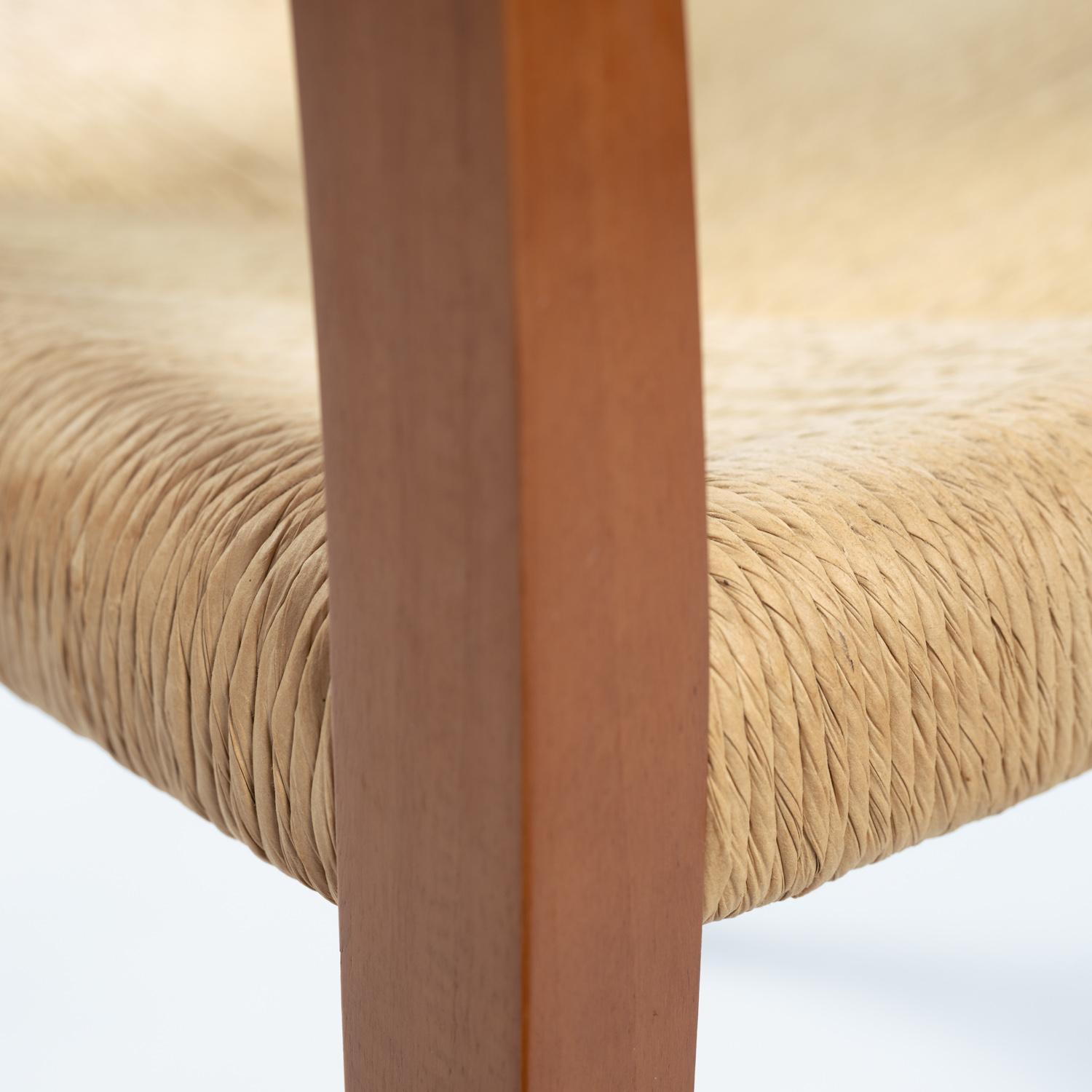 Luca Meda Risiedo rope walnut dining chairs by for Molteni, Italy 1980s 6