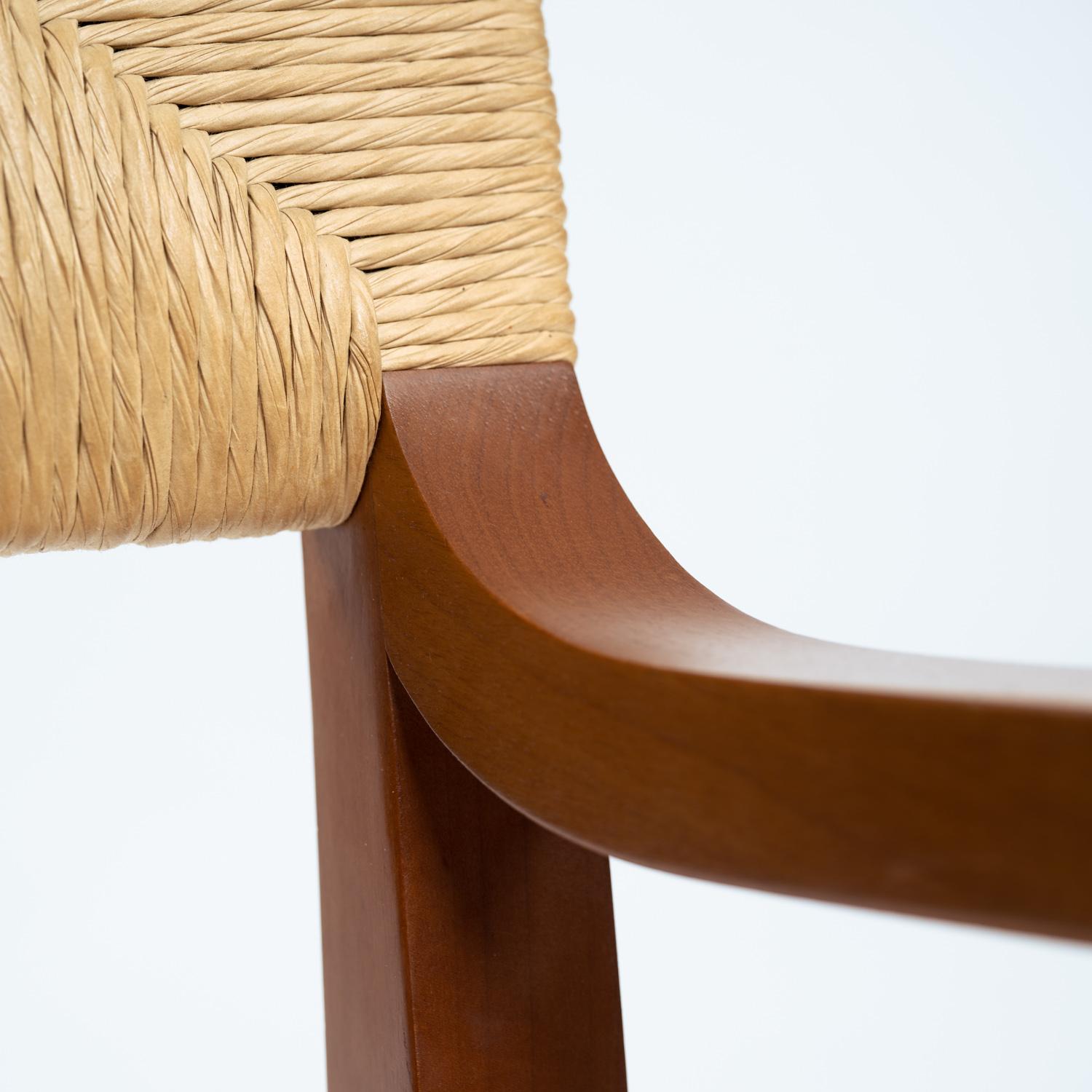 Luca Meda Risiedo rope walnut dining chairs by for Molteni, Italy 1980s 8