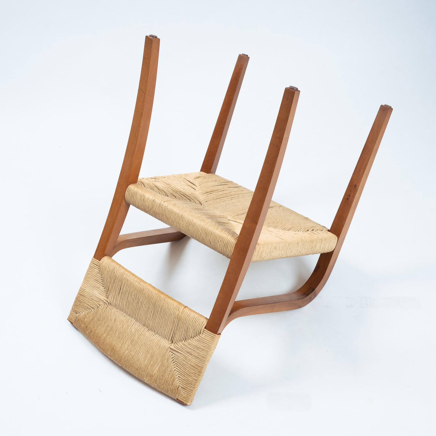 Luca Meda Risiedo rope walnut dining chairs by for Molteni, Italy 1980s 11