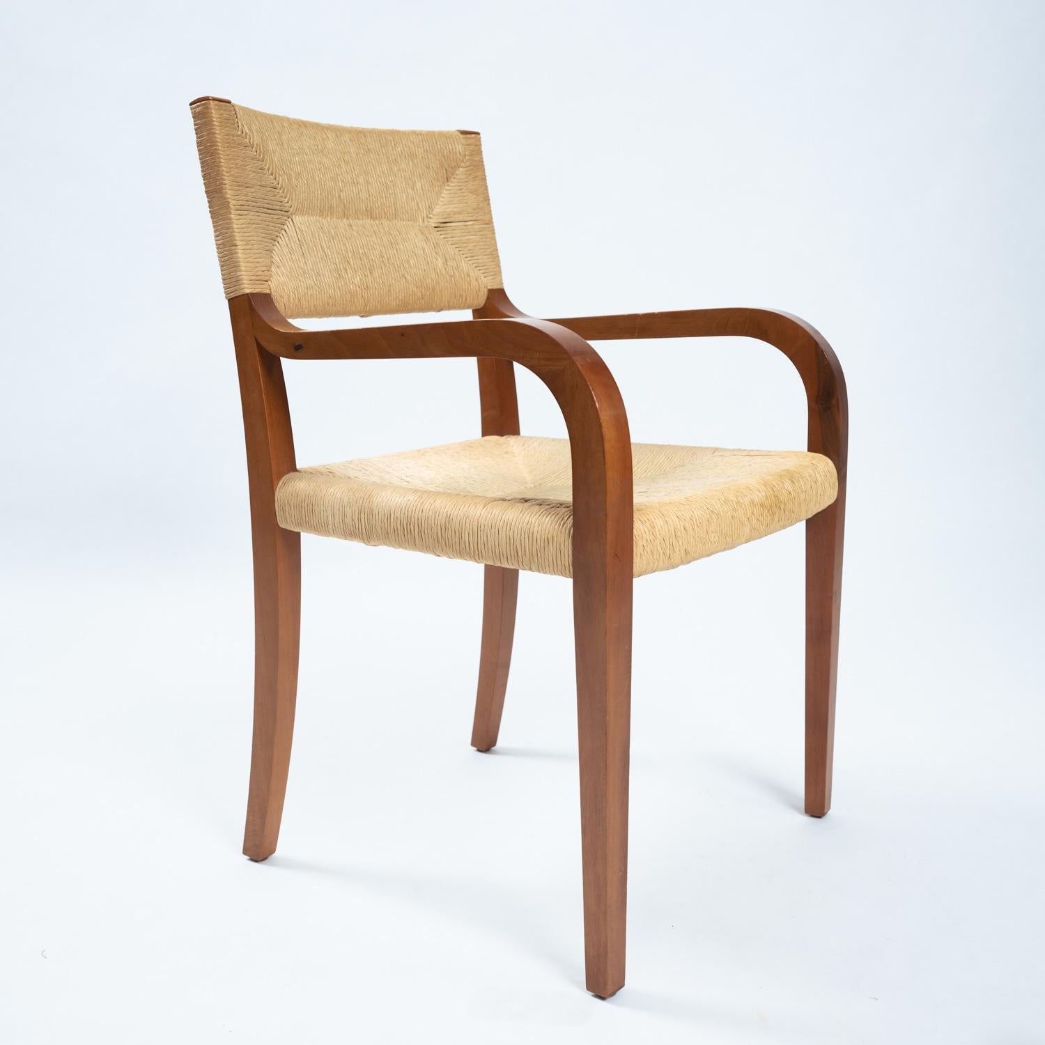 Luca Meda Risiedo rope walnut dining chairs by for Molteni, Italy 1980s 12
