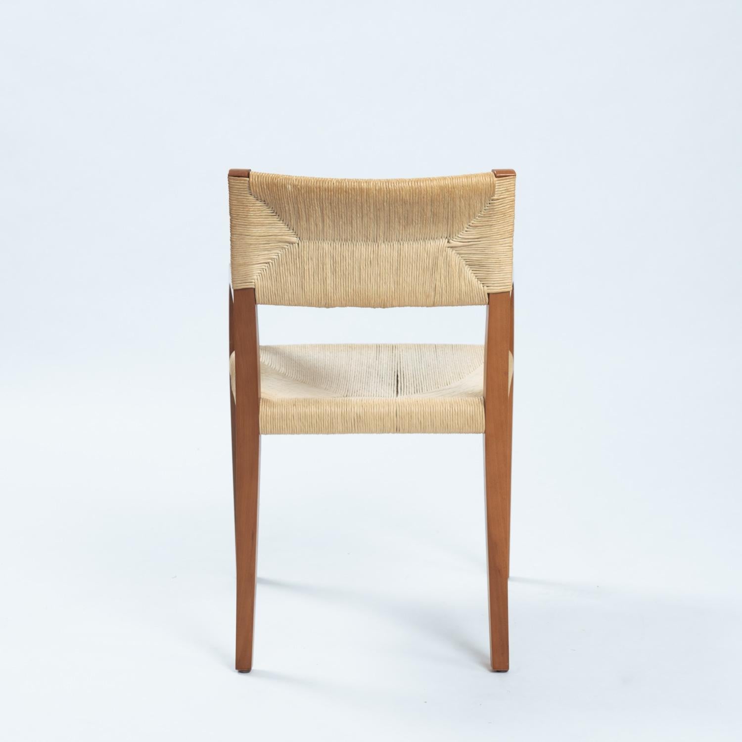 Italian Luca Meda Risiedo rope walnut dining chairs by for Molteni, Italy 1980s