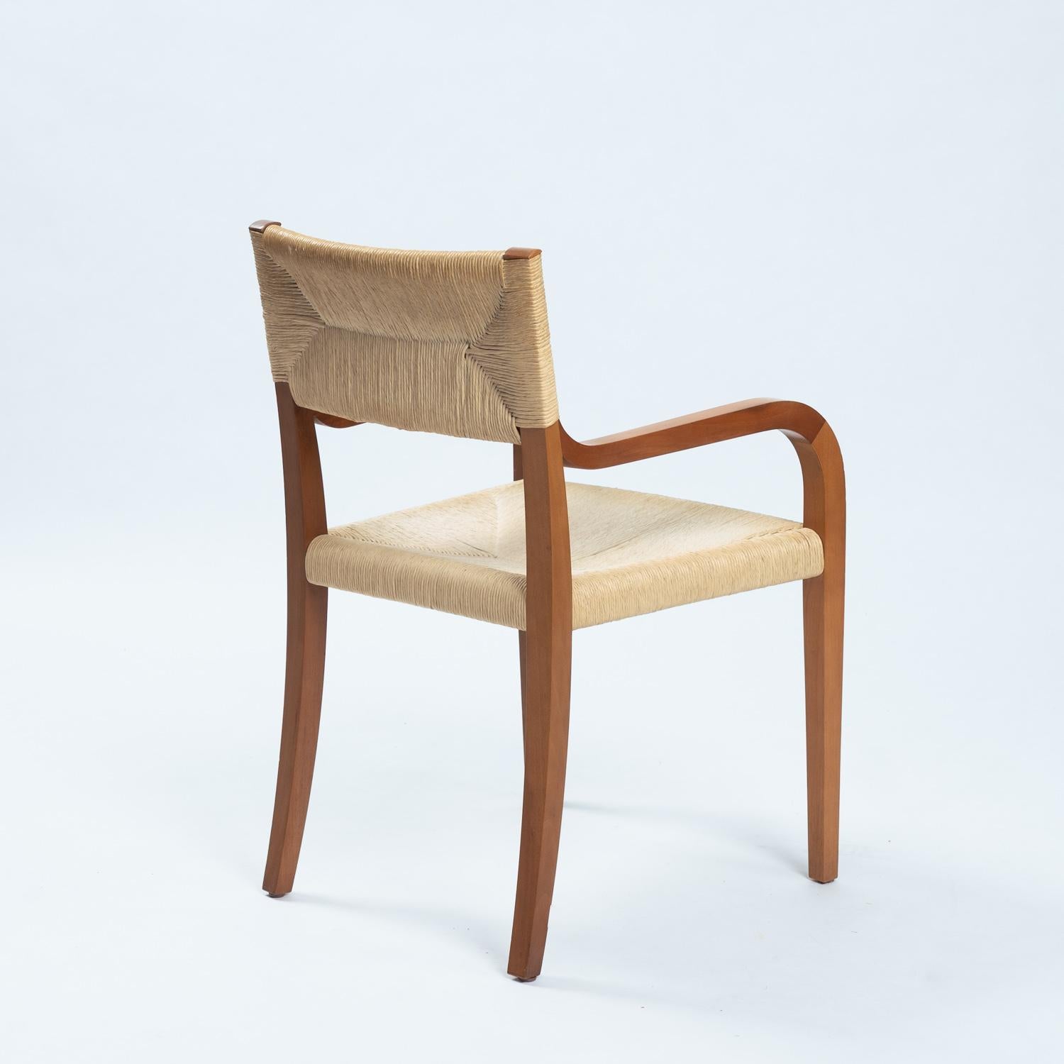Rope Luca Meda Risiedo rope walnut dining chairs by for Molteni, Italy 1980s