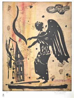 Olympic Flame - Original Originallithographie von Luca Pignatelli - 2008