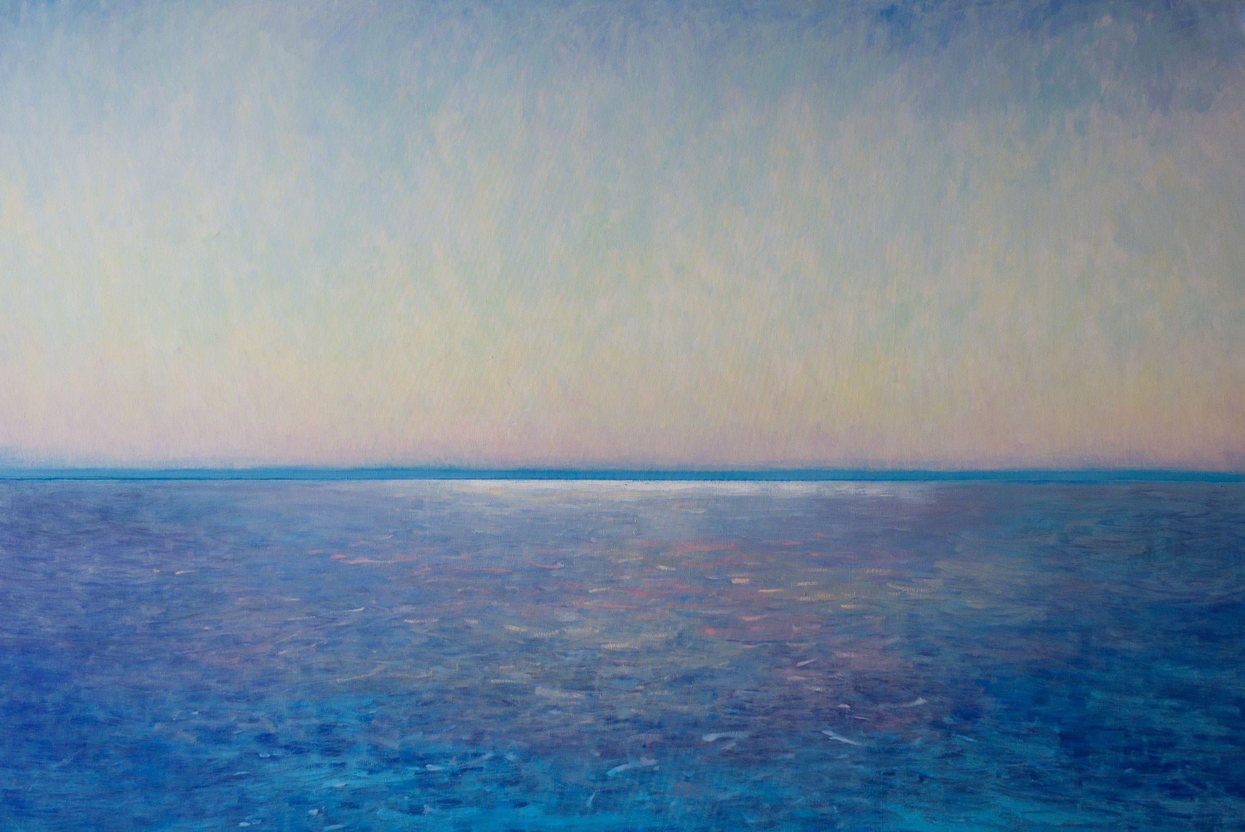 Horizon, Soirée, Peinture, Huile sur Toile - Painting de luca raimondi